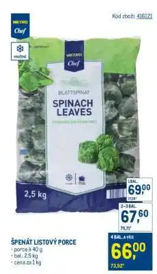 Makro Špenát listový porce nabídka