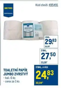 Makro Toaletní papír Jumbo 2vrstvý nabídka