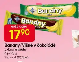 Hruška Banány/višně v čokoládě nabídka