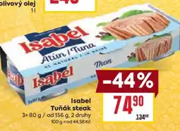 Billa Isabel Tuňák steak nabídka