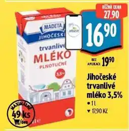 Albert Jihočeské Trvanlivé mléko 3,5% nabídka