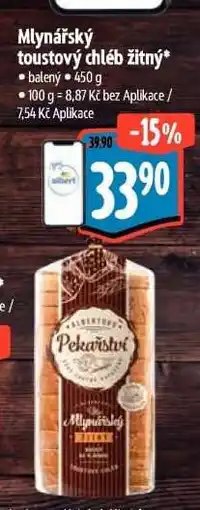 Albert Mlynářský Toustový chléb žitný nabídka