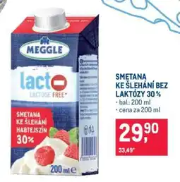 Makro SMETANA KE ŠLEHÁNÍ BEZ LAKTÓZY 30% nabídka