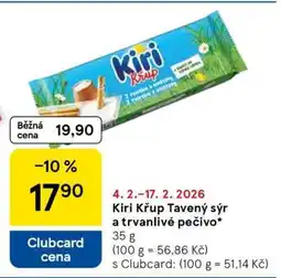Tesco Kiri Křup Tavený sýr a trvanlivé pečivo nabídka
