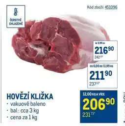Makro Hovězí kližka nabídka
