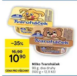 Tesco Milko Tvaroháček nabídka