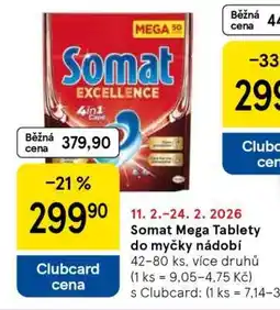 Tesco Somat Mega Tablety do myčky nádobí nabídka