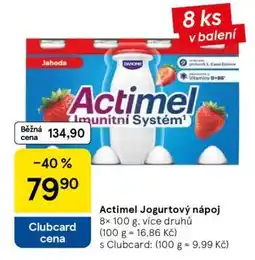 Tesco ACTIMEL JOGURTOVÝ NÁPOJ nabídka