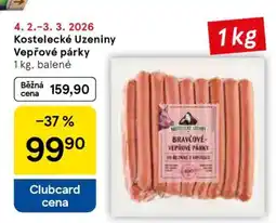 Tesco Kostelecké Uzeniny Vepřové párky nabídka