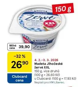 Tesco Madeta Jihočeské žervé XXL nabídka