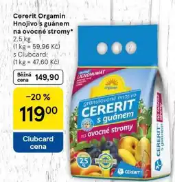 Tesco Cererit Orgamin Hnojivo s guánem na ovocné stromy nabídka