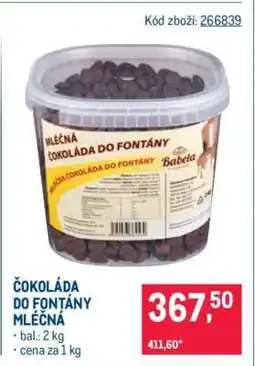 Makro ČOKOLÁDA DO FONTÁNY MLÉČNÁ nabídka