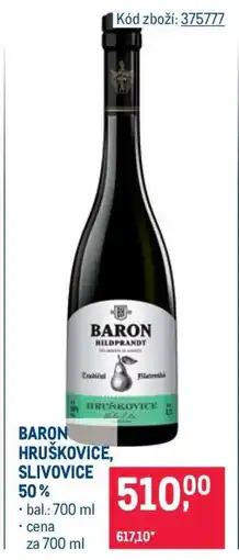 Makro BARON HRUŠKOVICE, SLIVOVICE 50 % nabídka