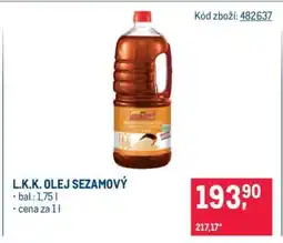 Makro L.K.K. OLEJ SEZAMOVÝ nabídka