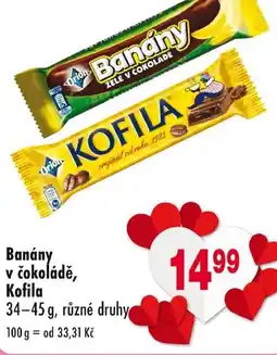 Qanto Banány v čokoládě, Kofila nabídka