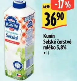 Albert Kunín selské čerstvé mléko nabídka