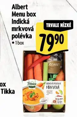 Albert Menu box indická mrkvová polévka nabídka