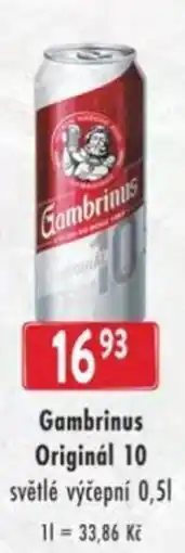 Astur&Qanto Gambrinus Originál 10 světlé výčepní nabídka