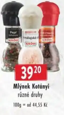 Astur&Qanto Mlýnek Kotányi nabídka