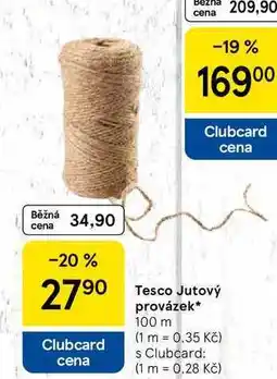 Tesco Tesco Jutový Clubcard cena provázek, 100 m nabídka