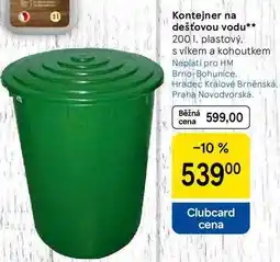 Tesco Kontejner na dešťovou vodu, 200 l, plastový. s víkem a kohoutkem nabídka