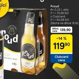 Tesco Proud, 6× 0.33 l, sklo nabídka