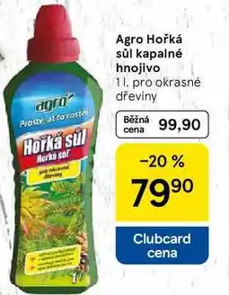 Tesco Agro Hořká sůl kapalné hnojivo, 1 l, pro okrasné dřeviny nabídka