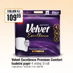 TEMPO Velvet Excellence Premium Comfort toaletní papír nabídka