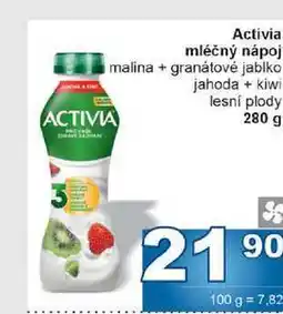 Jip Activia mléčný nápoj malina + granátové jablko jahoda + kiwi lesní plody 280 g nabídka