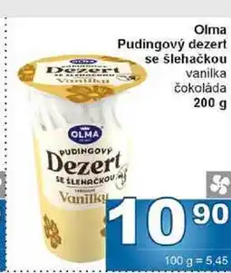 Jip Olma Pudingový dezert se šlehačkou vanilka čokoláda nabídka