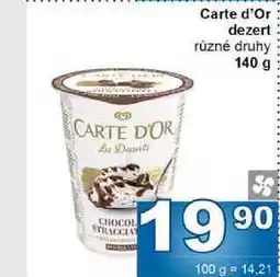 Jip Carte d'Or dezert různé druhy nabídka