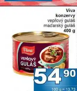 Jip Viva konzervy vepřový guláš maďarský guláš nabídka