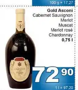 Jip Gold Asconi Cabernet Sauvignon Merlot Muscat Merlot rosé Chardonnay nabídka
