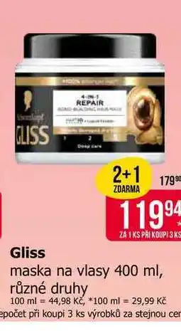 Teta Gliss maska na vlasy 400 ml, různé druhy nabídka