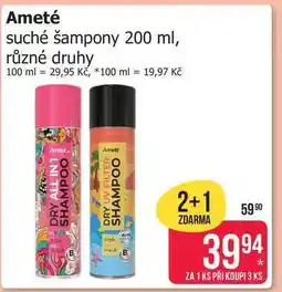 Teta Ameté suché šampony 200 ml, různé druhy nabídka