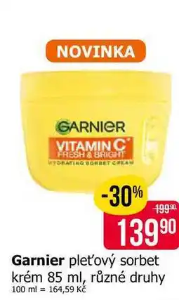 Teta Garnier pleťový sorbet krém 85 ml, různé druhy nabídka