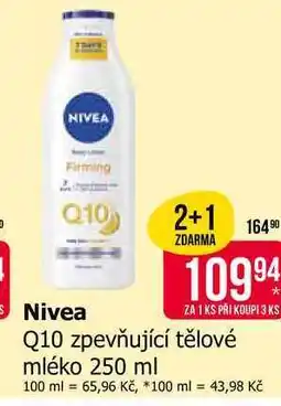 Teta Nivea Q10 zpevňující tělové mléko nabídka