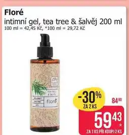Teta Floré intimní gel, tea tree & šalvěj nabídka