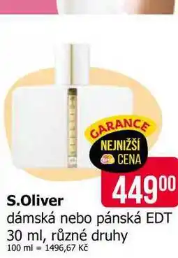 Teta S.Oliver dámská nebo pánská EDT 30 ml, různé druhy nabídka