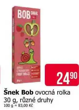 Teta Šnek Bob ovocná rolka 30 g, různé druhy nabídka