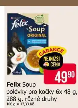 Teta felix Soup polévky pro kočky 6x 48 g, 288 g nabídka