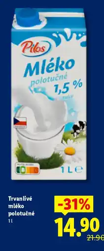 Lidl Pilos Trvanlivé mléko polotučné nabídka