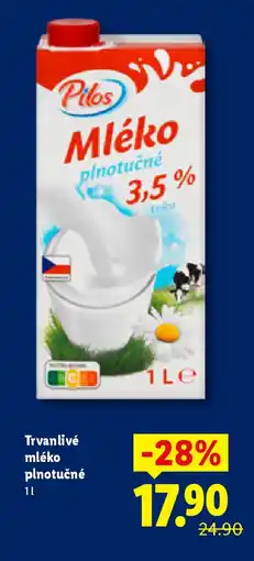 Lidl Pilos Trvanlivé mléko plnotučné nabídka