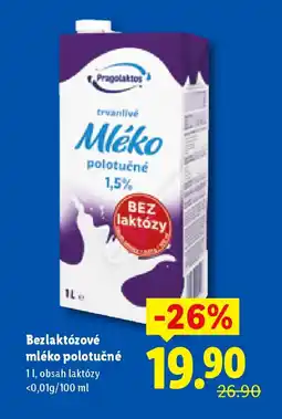 Lidl Bezlaktózové mléko polotučné nabídka