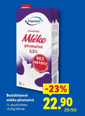Lidl Bezlaktózové mléko plnotučné nabídka