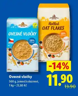 Lidl Ovesné vločky nabídka