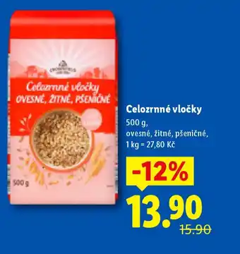 Lidl Celozrnné vločky nabídka