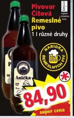 Norma Pivovar Čížová Řemeslné pivo nabídka