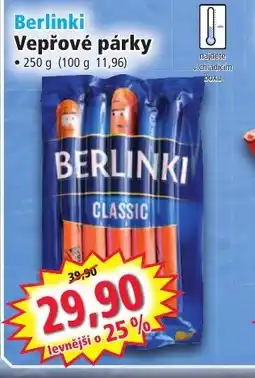 Norma Berlinki Vepřové párky nabídka
