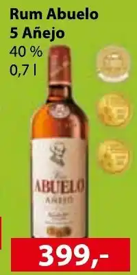 Konzum Rum Abuelo 5 Añejo 40% nabídka